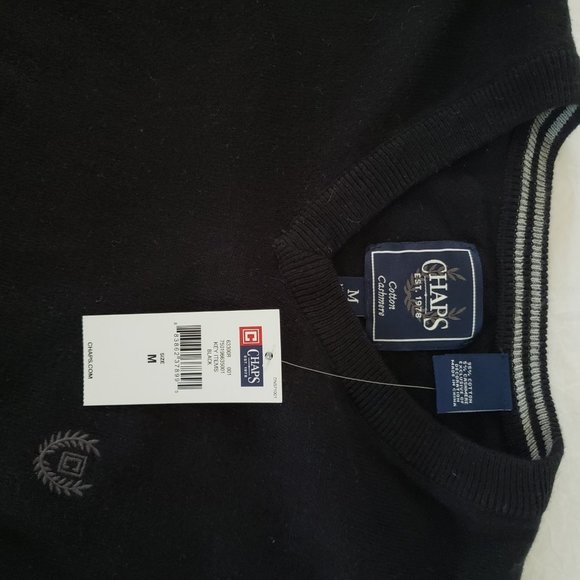 Chaps Men's Cashmere-Blend V-Neck LS Sweater Sz M - Picture 13 of 14